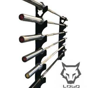 Soporte de Barras de Pesas Horizontal de Pared – Almacenamiento 6 Barras